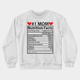 Mom Nutrition Facts, Mothers Day Gifts Mom Birthday Gifts from Daughter Son Crewneck Sweatshirt